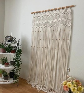 Handmade Macrame Curtain Boho Cotton Woven Decorative Door <b>Panel</b> <b>Room</b> <b>Divider</b> for Living <b>Room</b> Bedroom Window Home Decor - Product Image 5