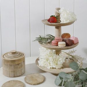 Meilleure offre présentoir à gâteaux en bois de mangue pour la maison, les restaurants et les fêtes - Product Image 3