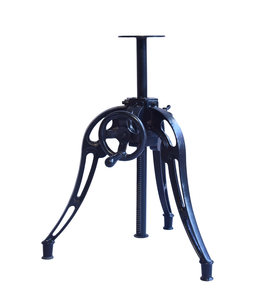 Mesa de Comedor y Bar Industrial de Altura Ajustable, Mesa de Comedor Redonda de Madera Maciza de Mango para 4 Personas, Mesa de Comedor para Bar o Cafetería - Product Image 4