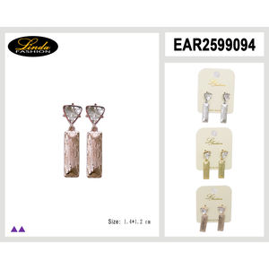 Orecchini a Lampadario Linda Fashion Placcati Oro con Cristalli Geometrici da 8 mm, Set di Gioielli da Donna per Feste - Product Image 3