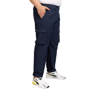 กางเกงคาร์โก้เอวกลางของผู้ชายใส่สบายพร้อมกระเป๋าสำหรับสไตล์สตรีทแวร์ที่ทันสมัยและใช้งานได้จริง - Product Image 3