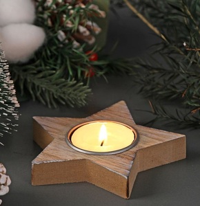Bougeoir en bois de haute qualité pour la décoration de Noël avec un attrait rustique sophistiqué et un bel éclairage saisonnier - Product Image 3