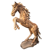 Sculpture de cheval en bois flotté Art Déco Décoration de Noël pour la maison