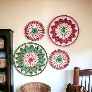 Mayoristas Recién llegado Ecológico Hecho a mano Multicolor Moonj Cesta de pared de hierba para la decoración de la pared del hogar Cesta colgante - Product Image 3