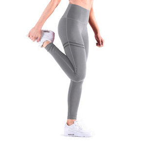 Leggings de yoga avec logo personnalisé moins cher vêtements de sport à rayures taille haute pantalons de yoga d'entraînement collants Leggings de fitness pour femmes - Product Image 4