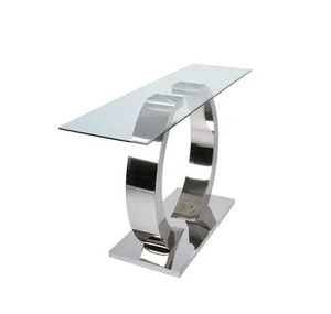 Stainless Steel Modern Coffee <b>table</b> <b>for</b> restaurant Glass Top Metal Iron Frame Stylish Coffee <b>Table</b> <b>for</b> Living Room Decor - Product Image 4