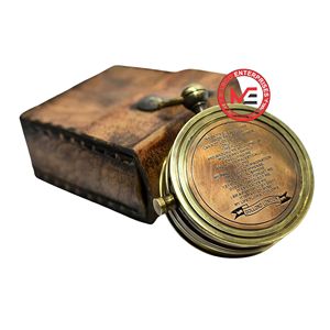 <b>Vintage</b> Brass Dollond Copper Compass Manufacturer & Wholesale Supplier Antique Nautical Pocket Leather Case OEMODM Custom Supply - Product Image 1