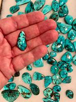 Pierre précieuse turquoise de montagne naturelle, pierre précieuse turquoise en vrac, cabochon pour la fabrication de bijoux