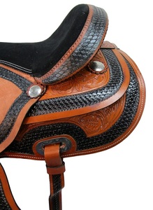 Ensemble de selles de cheval en cuir véritable de qualité supérieure, assorti parfaitement à l'endurance occidentale et à la pointe de course anglaise - Product Image 3