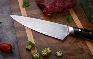 Venta al por mayor personalizado de alta calidad OEM ODM servicio profesional japonés Acero inoxidable Damasco cocina Chef cuchillo fijo hoja afilada - Product Image 4