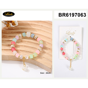 Pulsera de tenis metálica con perlas para mujer, diseño de borlas chapadas en oro, perlas de imitación, resina acrílica, joyería de moda. - Product Image 6