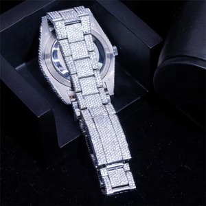 Montre mécanique automatique de luxe avec diamants de laboratoire VVS1, entièrement sertie, style hip-hop, bijoux pour hommes, cristal saphir, acier inoxydable, puissance cachée - Product Image 6