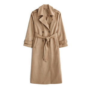 Manteau trench vintage pour femme avec ceinture |   Conception longue et imperméable |   Vêtements d'extérieur sur mesure OEM ODM en gros - Product Image 1