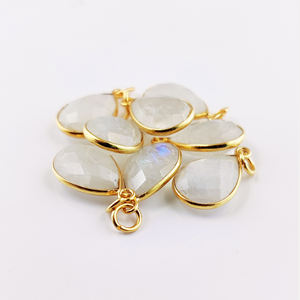 Handmade 925 Sterling Silver Pear-Shape Amethyst Pendant with Diamond Bezel Set Gold & Rhodium Plated 15x10mm <b>Gift</b> From India - Product Image 6