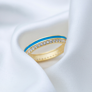 สีฟ้าเคลือบการออกแบบเงาเพทายวงแหวนหินตุรกีที่ทำด้วยมือขายส่ง925เครื่องประดับเงินสเตอร์ลิง - Product Image 4