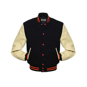 Veste universitaire unisexe professionnelle personnalisée OEM vente en gros veste Letterman vintage de baseball universitaire coupe-vent chauffante à l'avant - Product Image 5