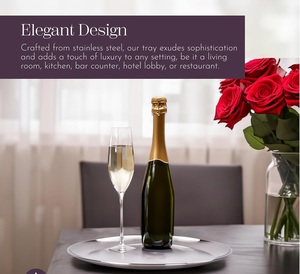 Plateau de service rond en acier léger non fini, fourni directement par l'usine, pour restaurants et usage domestique, disponible en plusieurs tailles - Product Image 3