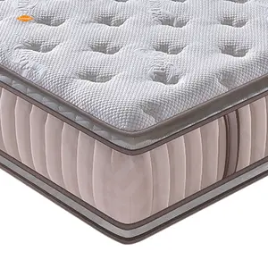 High Quality Hypo-allergenic Hotel Soft Bed Mattress King Size Euro Pillow Top Pocket Spring Memory Foam Mattress In A Box