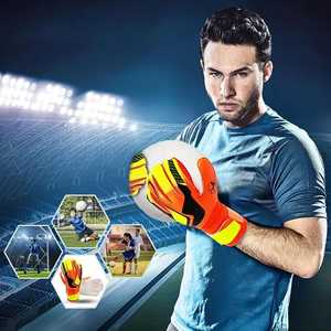 Guantes de portero de fútbol juvenil Equipo de entrenamiento para niños con protección para los dedos para adolescentes hechos de cuero - Product Image 5