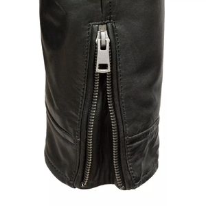 Chaqueta de motociclista de cuero genuino negro puro para hombre con chaqueta de motociclista de cuero de carreras protegida CE blindada para hombre - Product Image 6