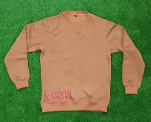 Sweat-shirt à col rond en molleton bouclette 100 % coton de haute qualité, personnalisé, brodé et gaufré, respirant, pour homme, hiver, avec impression et col bouffant - Product Image 4