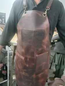 Tablier de barbecue en cuir Cow Crunch Spicy & Cognac Crunch Full Hide, tablier à outils - Product Image 3