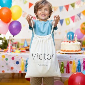 Sac à cordon personnalisé avec initiales simples pour cadeaux quotidiens, fêtes, Noël, pour enfants, famille, amis - Product Image 6