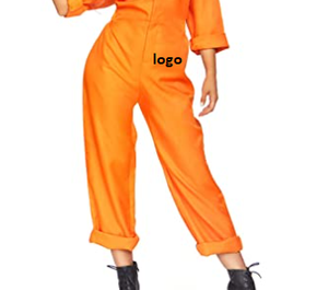 Traje de Prison Jumpsuit Multi naranja, 100% poliéster con cierre, lavado a mano - Product Image 6