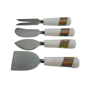 Classic Look Marble and Wooden Handle Design <b>Food</b> Grade Cheese Set for Villas Hotel Restaurant Use Simple Cheese Set - Product Image 4