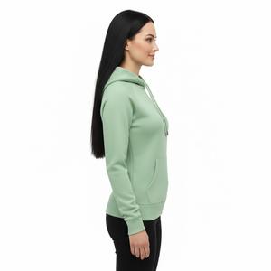 Heavyweight Celadon Green Oversized <b>Hoodie</b> 350GSM 100% Cotton Fleece Streetwear Pullover Custom Logo Drop Shoulder Sweatshirt - Product Image 4