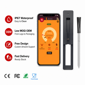 <span class=keywords><strong>Thermomètre</strong></span> <span class=keywords><strong>à</strong></span> <span class=keywords><strong>viande</strong></span> sans fil 2026 Bluetooth intelligent pour barbecue, sonde alimentaire numérique pour fumoir, grill, cuisine, rechargeable par USB, OEM - Product Image 1