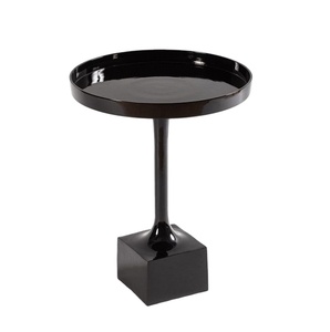 Impresionante mesa auxiliar para el hogar, Hotel, restaurante, dormitorio, sala de estar, mesa de Metal de forma redonda, muebles de Color negro, mesa de té y café - Product Image 5
