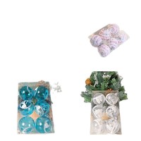 Ensemble d'ornements de Noël, boules en acrylique transparentes de 6 cm avec motifs de cerf, de maison et de sapin en paillettes pour la décoration de l'arbre de Noël