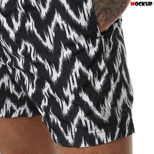 Short de bain de couleur imperméable à séchage rapide pour hommes avec short de bain imprimé de qualité faite au Pakistan - Product Image 5