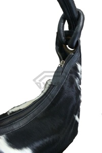 Tenues d'été à la mode Logo personnalisé sac à main à fermeture éclair finition en cuir véritable toile en cuir véritable portable isolé usage quotidien - Product Image 3