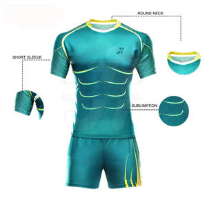 Personalizado de alta calidad 100% poliéster cómodo transpirable de secado rápido Rugby uniforme último estilo ropa deportiva conjunto de ropa de fútbol - Product Image 3