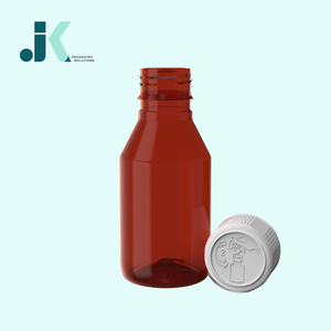 Botella de jarabe de PET de 100ml OEM/ODM al mejor precio, diseño cuadrado redondo con tapa CR, embalaje de plástico ámbar de la fábrica de Vietnam M0772 - Product Image 2