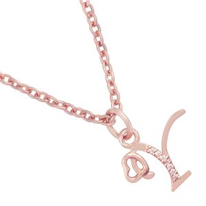 925 Sterling Silver 'Y' <b>Initial</b> Pendant White CZ Crystal <b>Gold</b> Plated Women's <b>Necklace</b> - Product Image 3