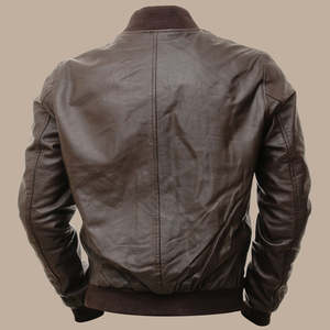 Veste en cuir pour homme de haute qualité 100% cuir, imperméable, coupe-vent, doublure matelassée, col montant, manches longues, logo personnalisé - Product Image 2