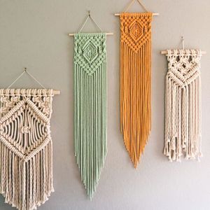 Tapiz decorativo elegante y acogedor para colgar en la pared de hilo de dos tonos hecho a mano para dormitorio, sala de estar u oficina - Product Image 5