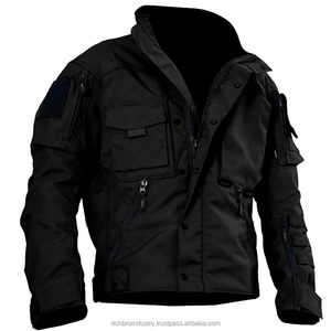 Chaqueta Cargo con Cremallera para Hombre, Estilo Informal, Táctica, Delgada, de Algodón, con Logotipo Personalizado, Impermeable, de Cordura, para Otoño e Invierno - Product Image 3