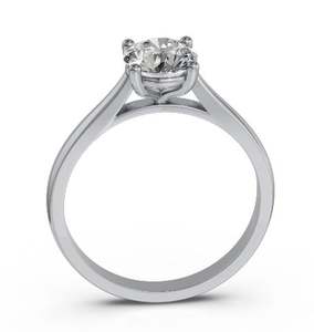 Bague en diamant plaqué blanc 10 carats faite à la main pour les femmes porter au quotidien clarté EF coupe bague en diamant cultivé en laboratoire - Product Image 1