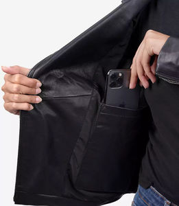 Chaquetas de cuero de Moto de Color negro de piel de cordero de alta calidad, chaquetas de cuero de Material de carcasa suave de poliéster interior personalizado para mujer 2025 - Product Image 4