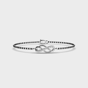 สร้อยข้อมือเพชรแล็บโกรว์ Mangal Sutra สำหรับผู้หญิง Infinity Love ทำจากเงินแท้ 925 - Product Image 1
