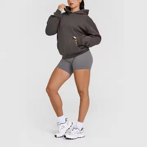 Sudadera con capucha de gran tamaño para mujer 100% Material de algodón ligero transpirable Impresión de logotipo personalizado OEM - Product Image 3