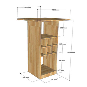 BB017 Integrated Wine Cabinet <b>Bar</b> Counter Made of Durable Rubber Wood - Product Image 6
