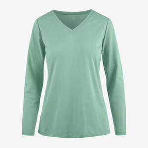Vente en gros T-shirt uni personnalisé Chemise sous-vêtement d'été en coton respirant multicolore pour femmes - Product Image 6