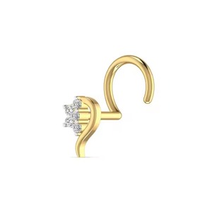 14KT White Yellow Rose Gold Fine Body Diamond Jewelry Stylish 0.08CT Tear Drop <b>Nose</b> Pin Trendy Wedding Engagement Piercing Gift - Product Image 3