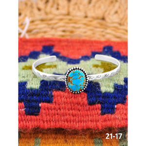 Southwest Handmade No.8 Fashion <b>Cuff</b> <b>Bracelet</b> Turquoise & Sterling <b>Silver</b> Elegant & Stylish - Product Image 1