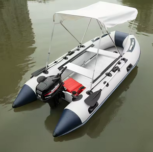 Bote Inflable de Asalto para 5 a 6 Personas, Listo para Usar, Balsa de Pesca de PVC con Piso de Aluminio, Diseño Anticolisión, Accesorios de Remo - Product Image 1